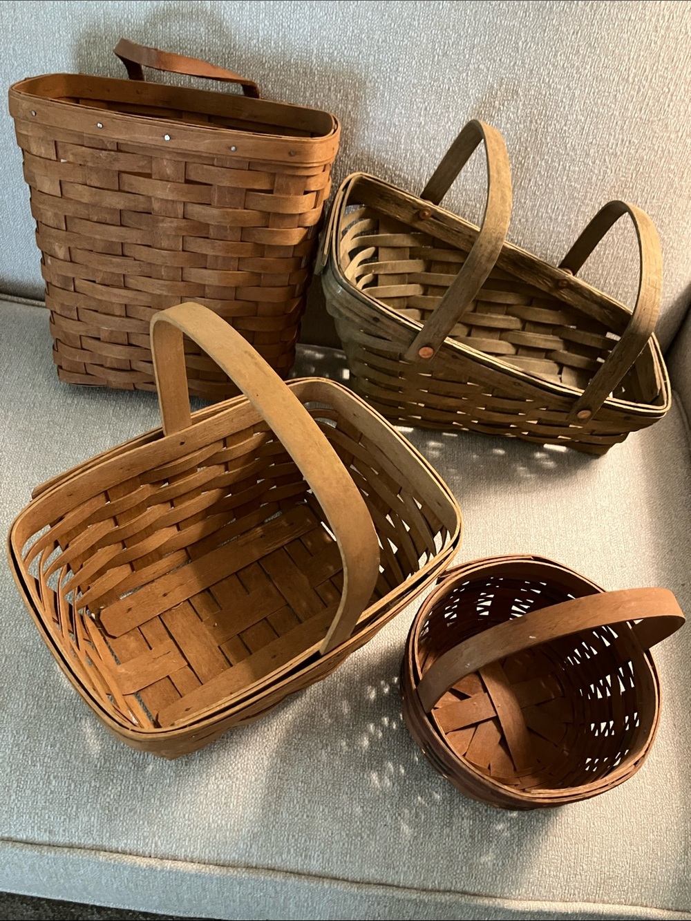 Longaberger Woven Basket Collection in Tan Tones